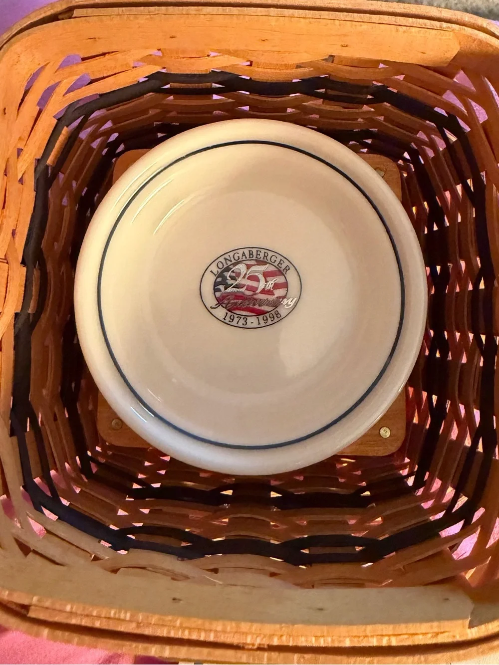 LONGABERGER 1999 CC JW MINIATURE 2 PIE BASKET N PIE PLATE